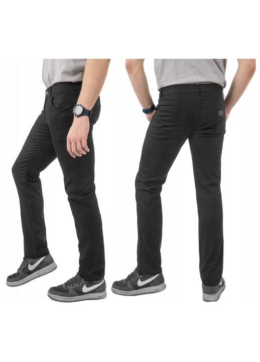 Blugi barbatesti HUNTER, skinny, negru, bumbac cu elastan, croiala moderna