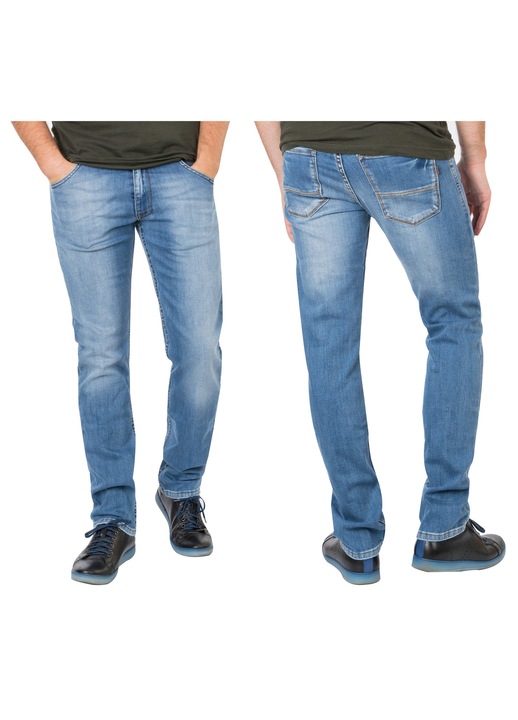 Blugi Barbati HUNTER, Regular Fit, albastru deschis, denim cu stretch, bumbac/elastan