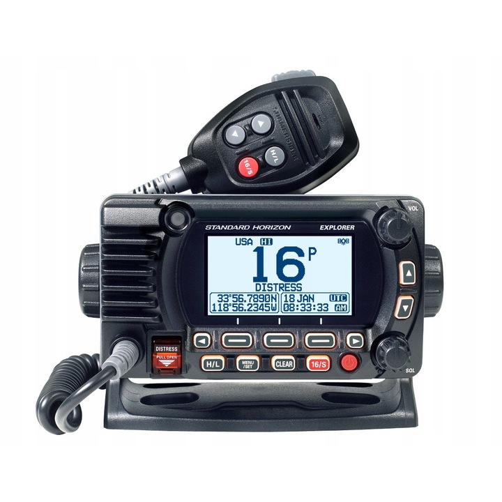 Standard Horizon GX-1850E tengeri rádióállomás, 25W, GPS, DSC, IPX8, 150x85x82mm