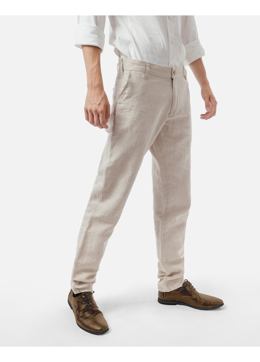 Pantaloni barbati HUNTER, subtiri, bej, bumbac si in, respirabili