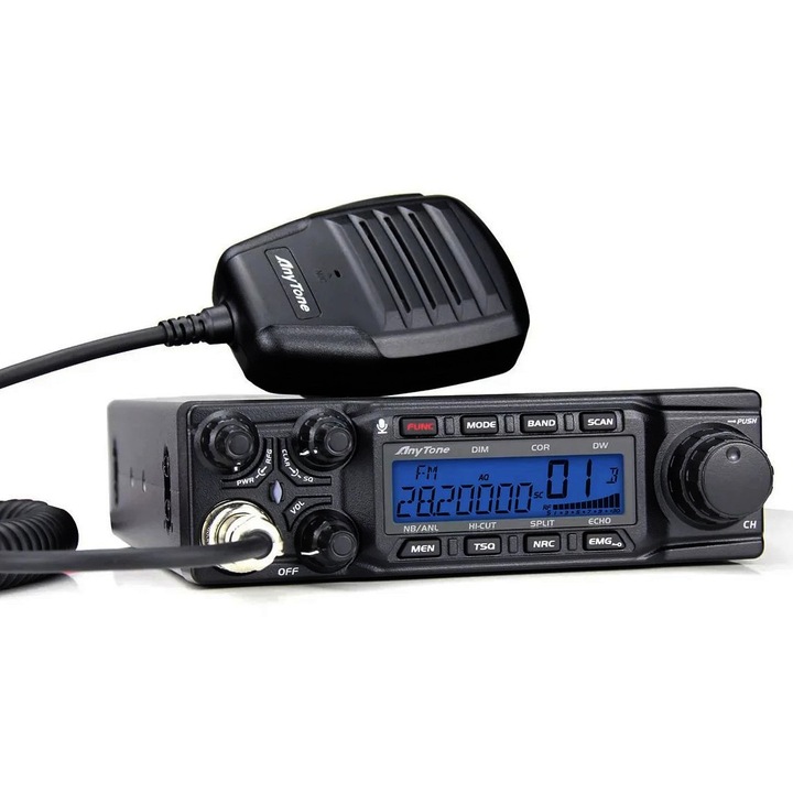 Любителски радиостанция AnyTone AT-6666 PRO, 21-30MHz, 80W, многоцветен, 245x156x48mm