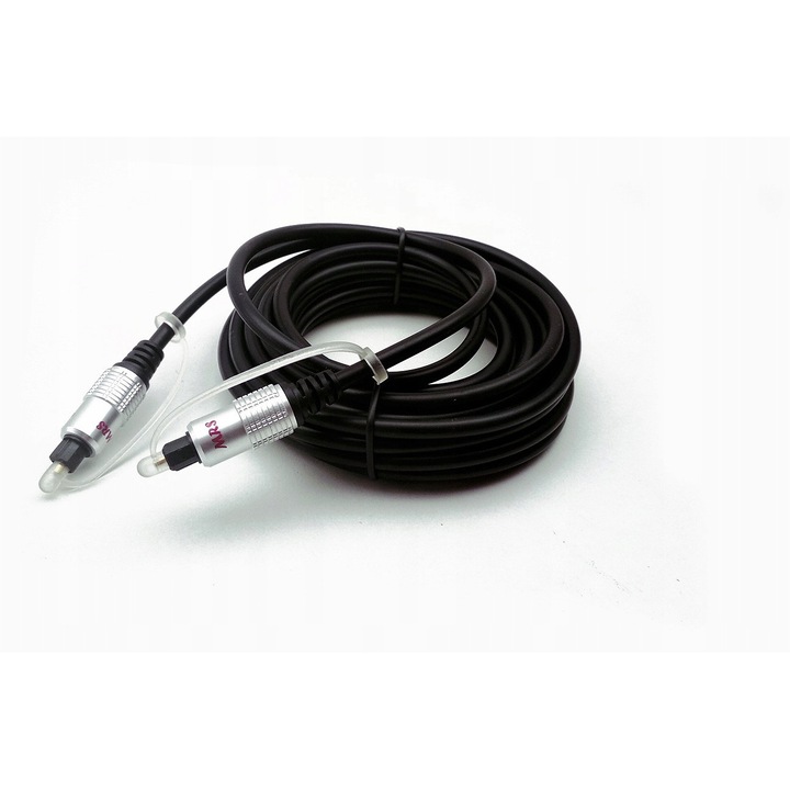 Cablu optic MRS TOSLINK 5m, conectori metalici, grosime 5mm