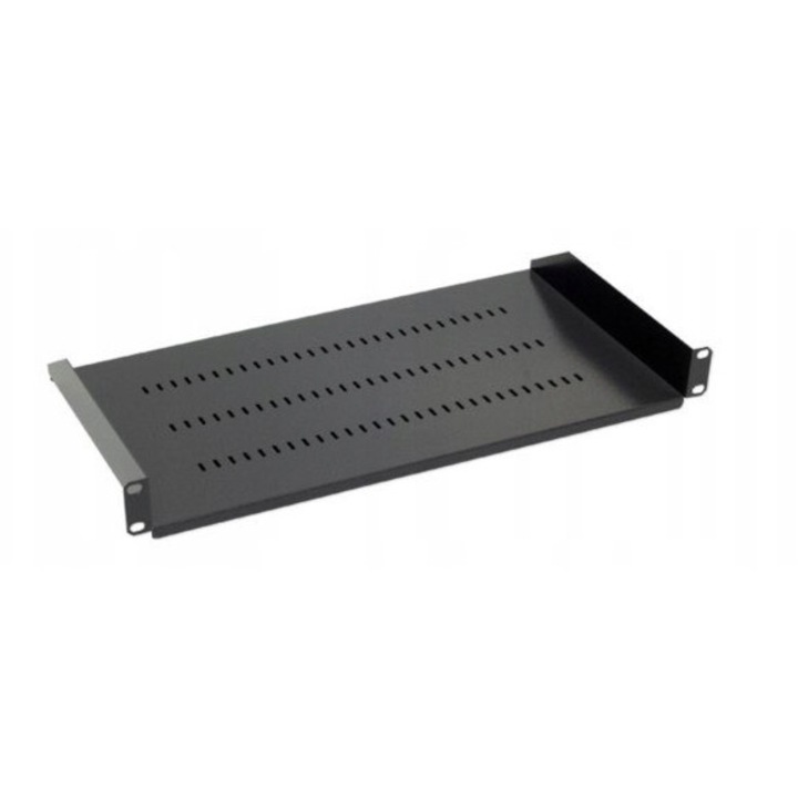 Raft metalic 19" Bowi, 1U, 250mm, grafit, capacitate 18kg