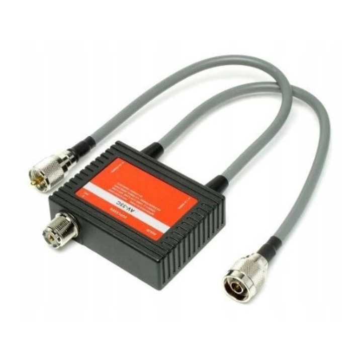 Duplexer AVAIR AV-35C 1.8-30MHz/49-470MHz, PL-259 és N csatlakozók, 50 Ohm, 600W