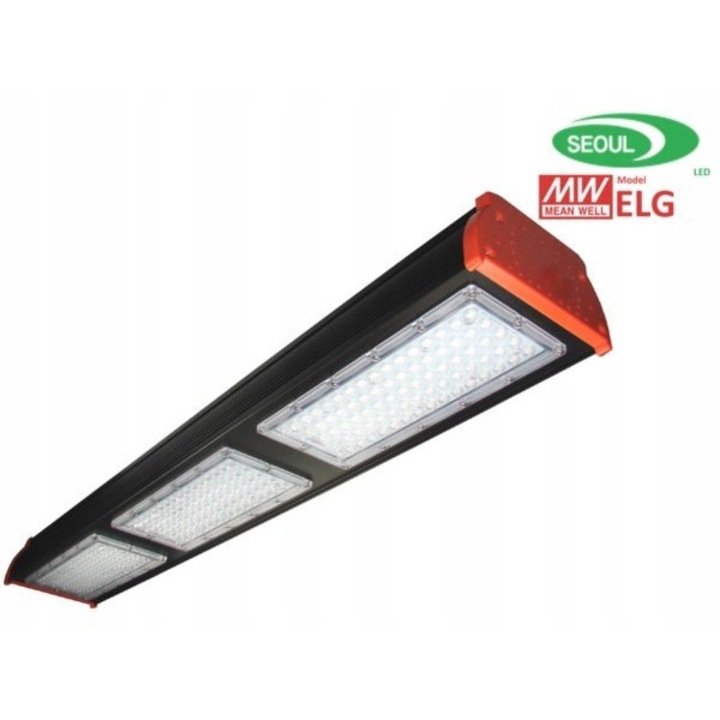 LED лампа High bay Sento 150W 4000K, 18000lm, IP65, 900x141x79mm, черна