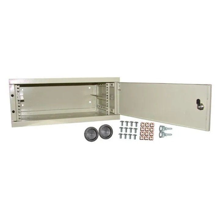 Dulap metalic 19", sapro, ECO 4U, 540x350mm, RAL7035, 550x180x400mm