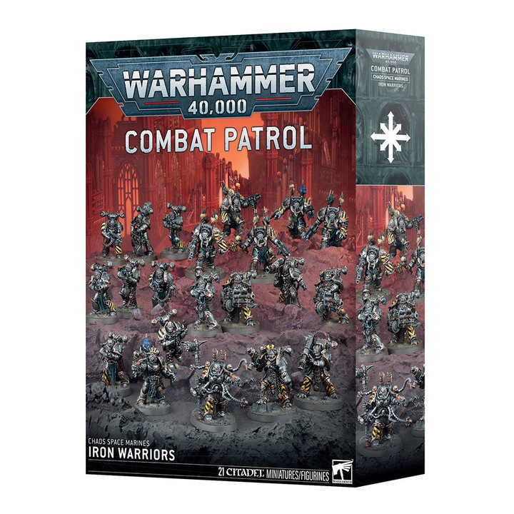 Warhammer 40000 játékkiegészítő, Combat Patrol: Iron Warriors, Games Workshop, 21 összeszerelhető modell, szürke
