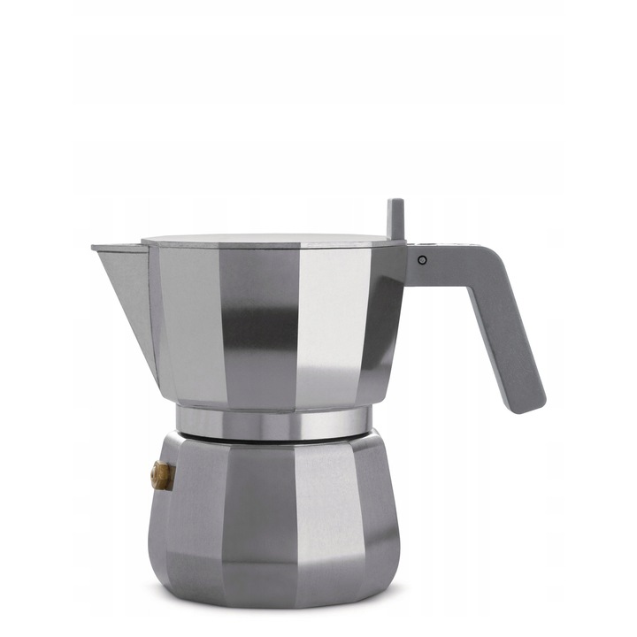 Espressoare Alessi Moka, 3 cesti, aluminiu, argintiu
