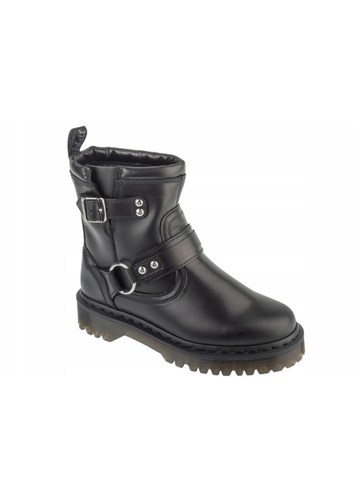 Ghete dama Dr. Martens Anistone Harness, piele naturala, negru, incaltaminte de iarna, 36 EU