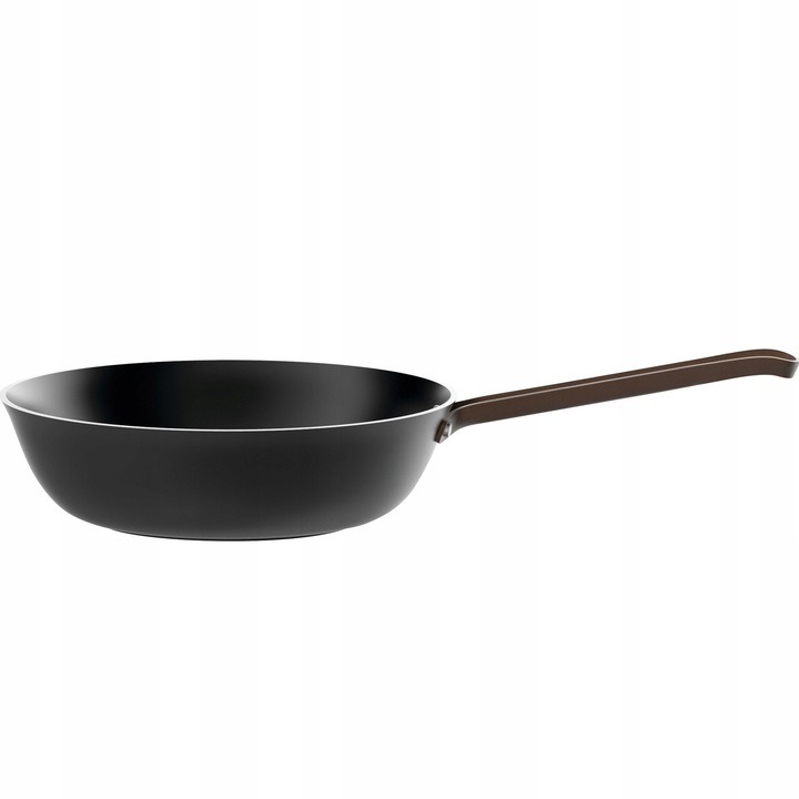Tigaie Alessi, model PU114/28 B, aluminiu, neaderenta, maner din otel inoxidabil, culoare brown, 3.7 litri