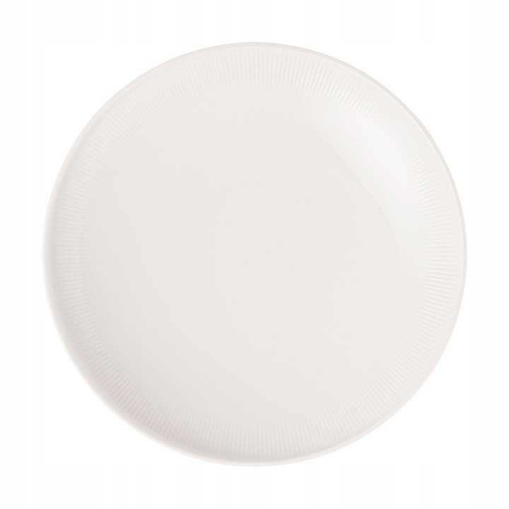 Bol pentru salata/vas de servire Villeroy&Boch Afina din portelan premium, cu relief pe margine si forma coupe, alb, 870 ml