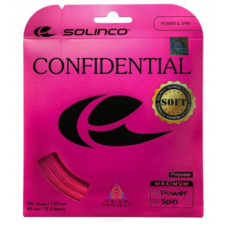 Racordaj rachete tenis Solinco Confidential, 1.15mm, roz, 12.2m