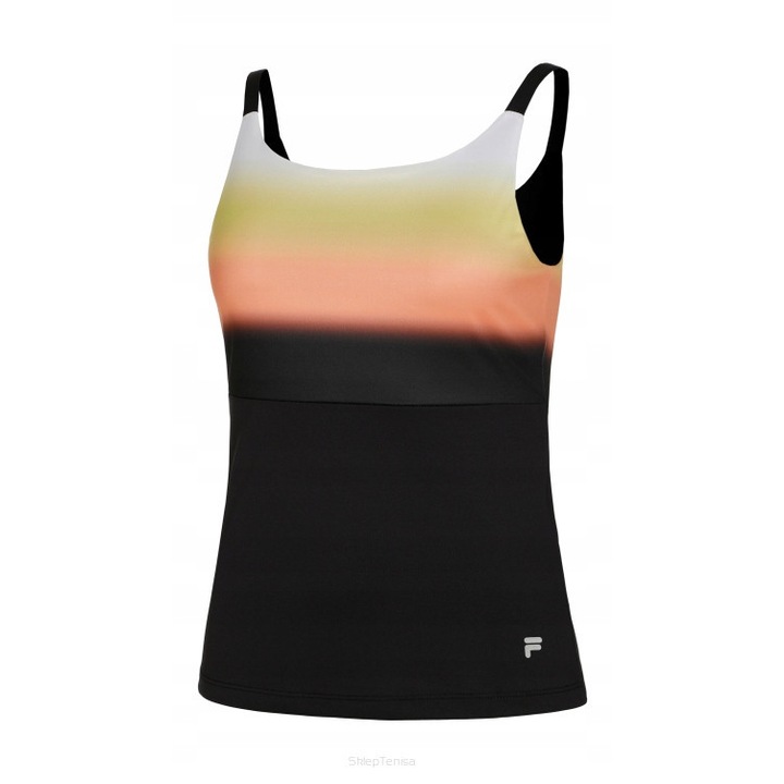 Top tenis Fila Australian Open, negru, material elastic, cu sutien integrat, respirabil