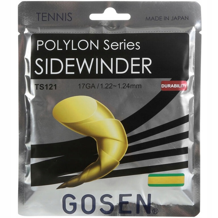 Gosen Sidewinder 1.22-1.24 teniszütő húr, sárga, 12m