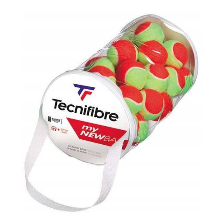 Tecnifibre My New Ball junior labdák, 36 db-os szett, piros, 5-9 éveseknek