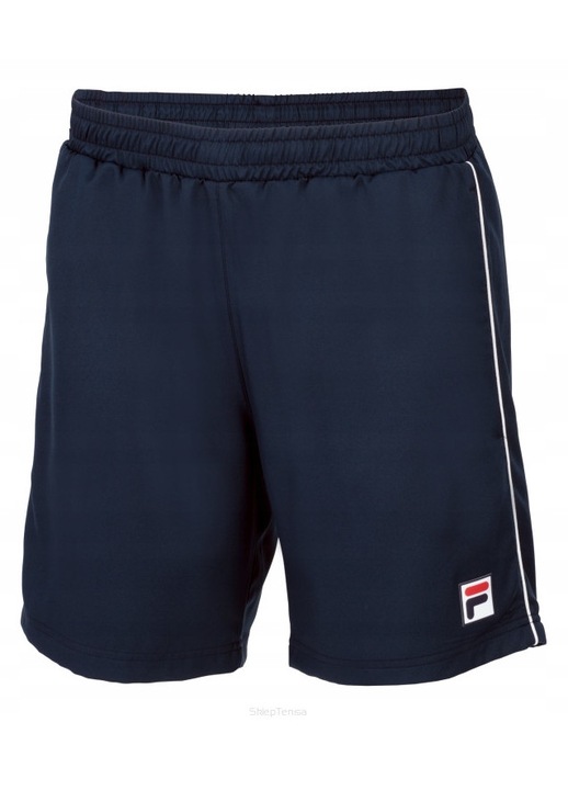 Pantaloni scurti de tenis Fila Leon, bleumarin, material elastic, cu buzunare, L INTL
