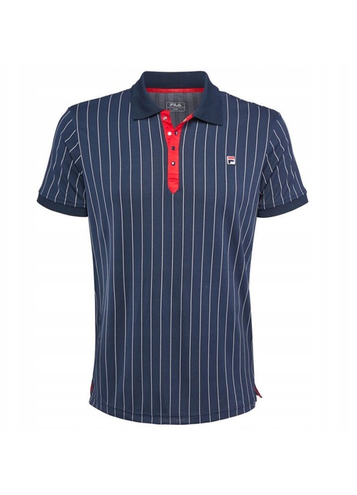 Тенис поло тениска Fila Stripes, тъмносиня, еластична, дишаща материя