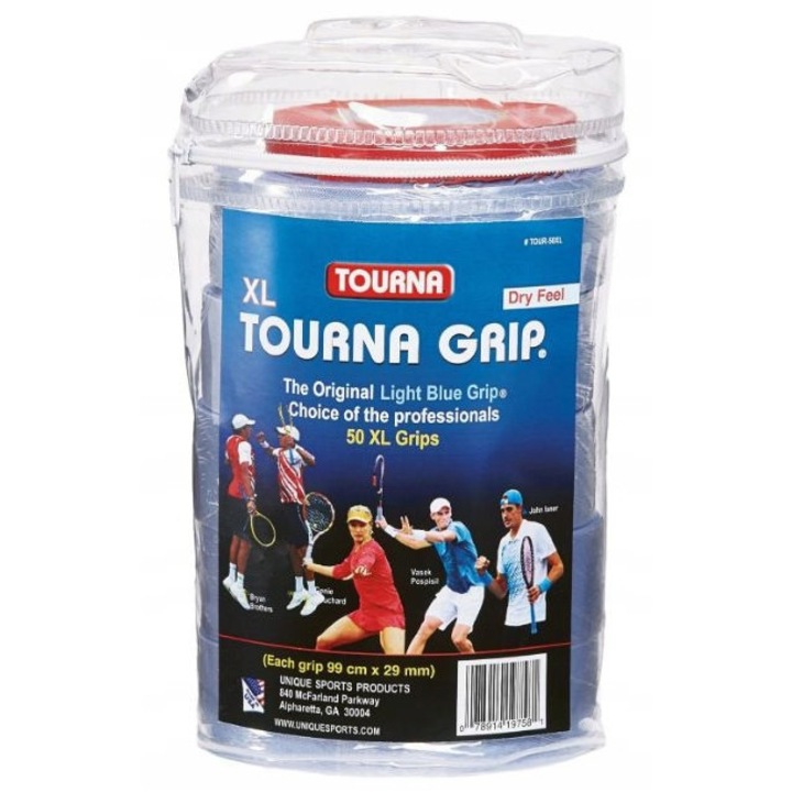Overgrip Tourna TG50XL, uniszex, kék, univerzális méret, 1 db-os szett.