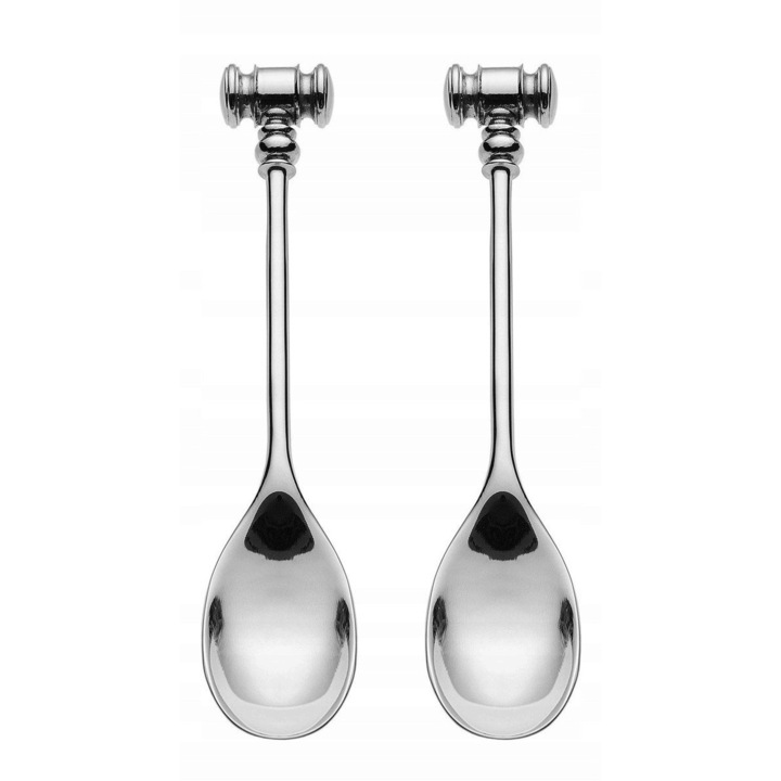 Комплект 2 лъжички за яйца, Alessi, неръждаема стомана 18/10, сребристи, 12x2см