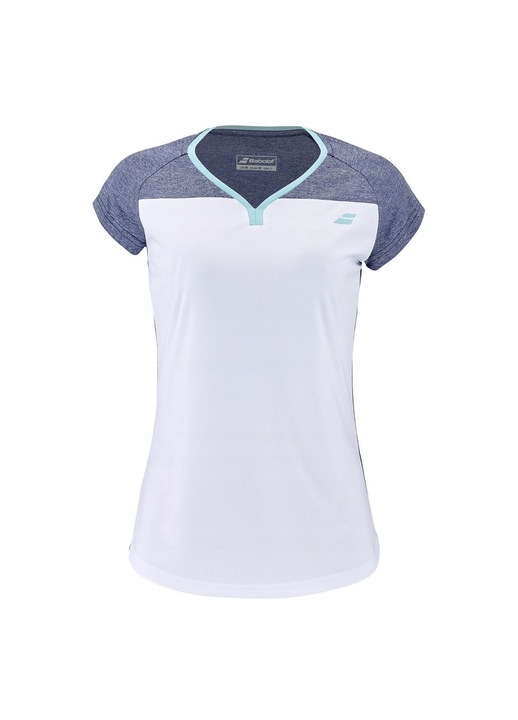 Tricou copii, Babolat, Play, croiala moderna, alb, poliester, 122 CM