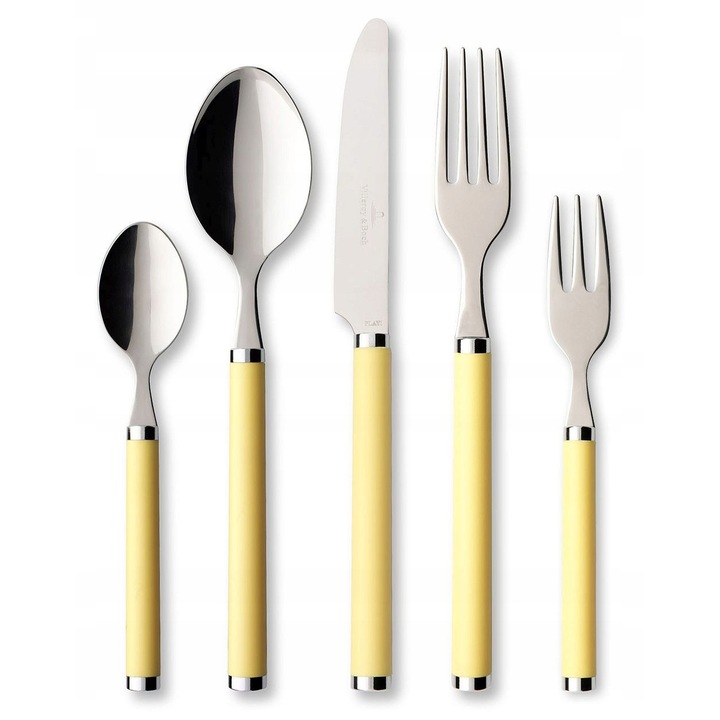 Villeroy & Boch Play Sunny Day evőeszközkészlet, 30 darab, rozsdamentes acél, sárga műanyag nyél, 6 személyes