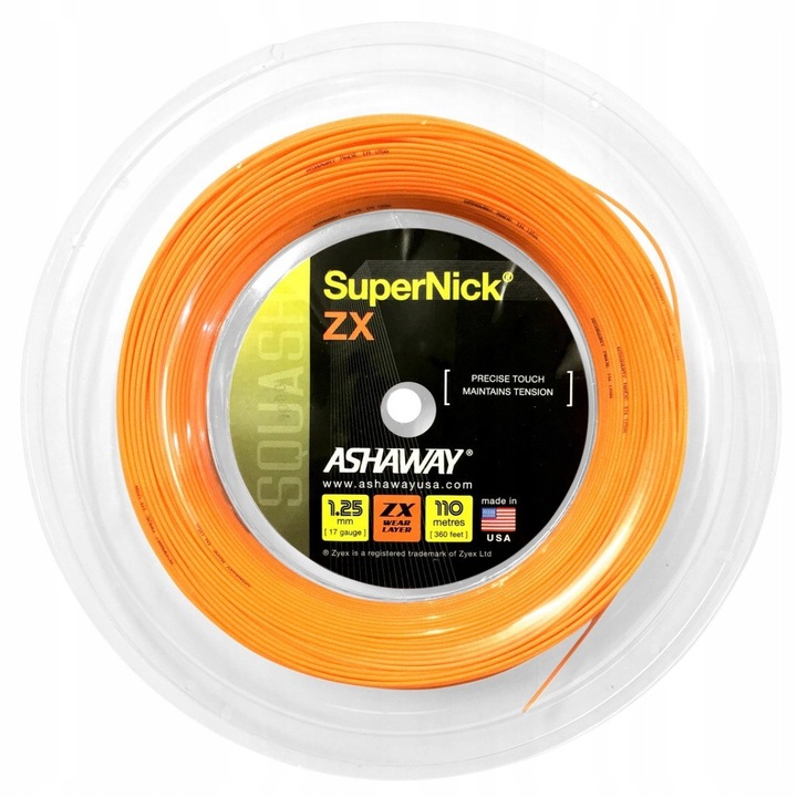 Corzi squash Ashaway Super Nick ZX 1.25, narancssárga, 9.5m