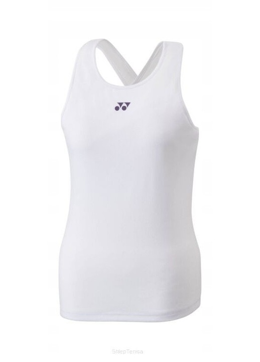 Maiou tenis Yonex Wimbledon, alb, bustiera sport incorporata, poliester cu uscare rapida, pentru femei