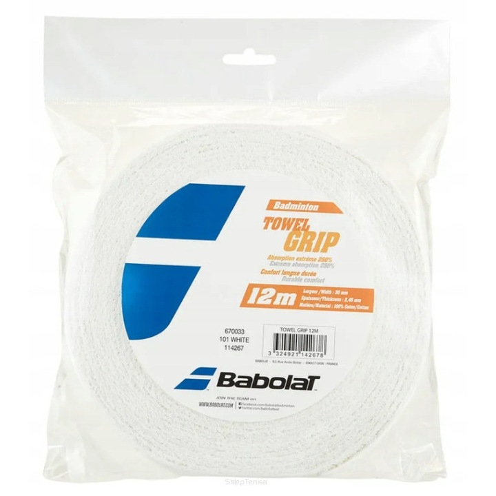 Babolat Towel Grip 12m, fehér