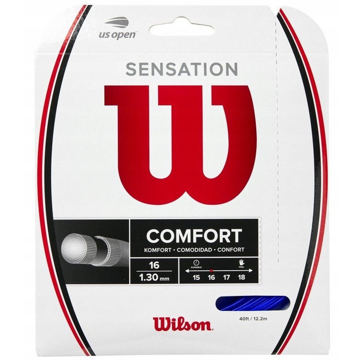Racordaj tenis, 12 m, Wilson Sensation, 1.30mm, albastru