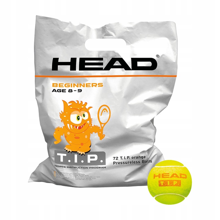 Mingi tenis HEAD T.I.P. pomaranczowy, set 72 bucati, unisex, dimensiune universala, galben