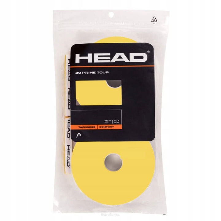Head Prime Tour x30 tenisz overgrip, sárga, 0.6mm