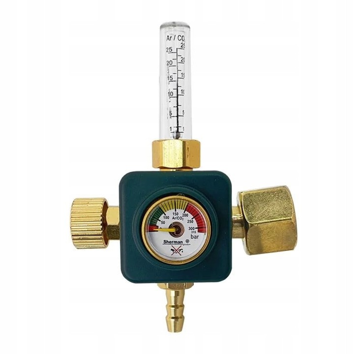 Reductor CO2/Argon Mini Sherman, cu rotametru, 0.5-10 bar, 20 l/min, 6.3mm