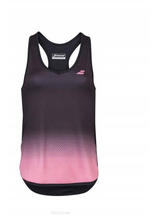 Maiou sport dama Babolat Compete, negru/roz, material respirabil, bretele elastice, XS INTL