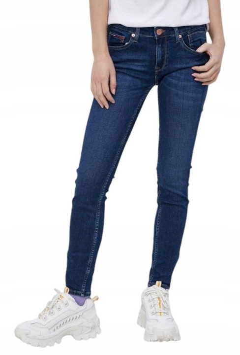 Blugi dama Tommy Jeans Scarlett, skinny, talie joasa, bleumarin, denim, W26-L32 US