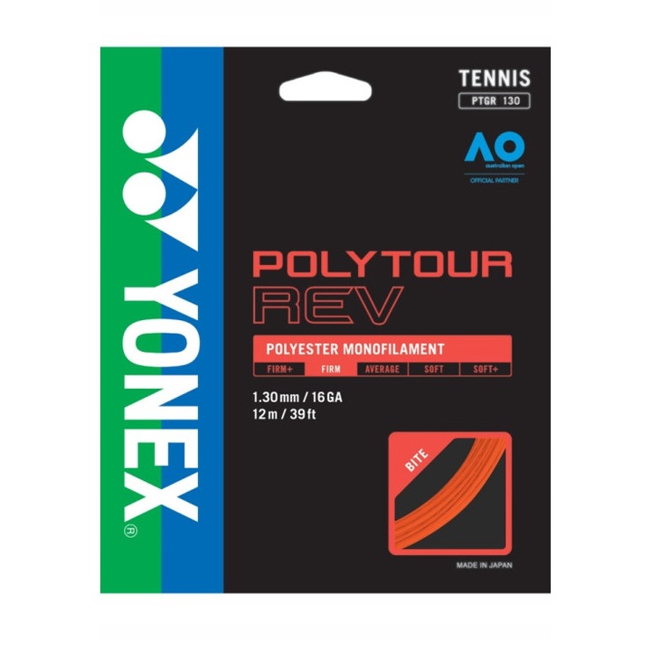Yonex Poly Tour Rev tenisz húr 12m 1.30mm narancssárga