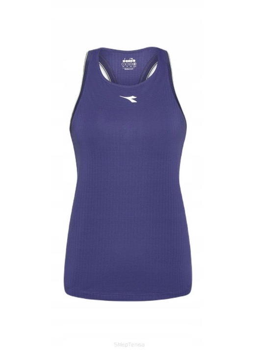 Maiou sport Diadora, L. Tank Icon, violet, poliester-elastan, tehnologie Coolcore