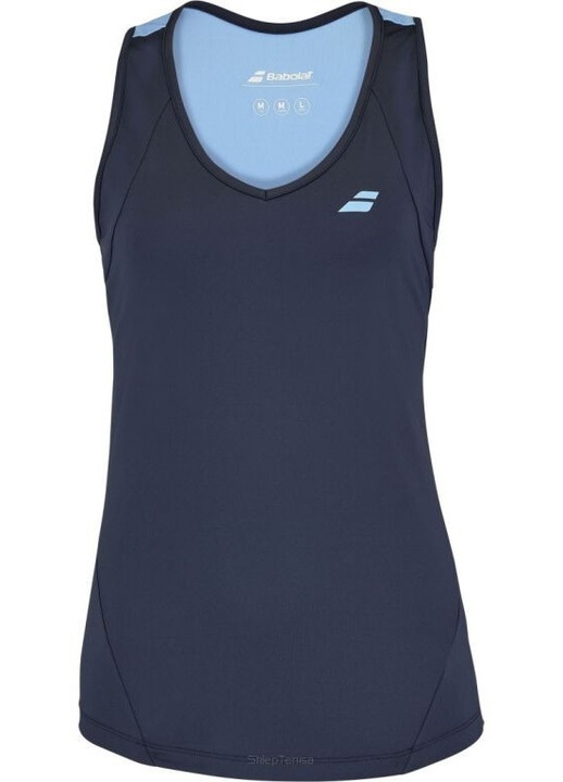 Maiou sport dama Babolat, colectia Pure Drive, bleumarin/albastru, poliester reciclat, design dinamic