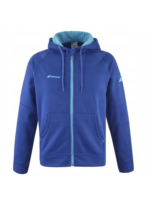 Hanorac sport copii Babolat Exercise Hood Jacket Jr, albastru, material respirabil