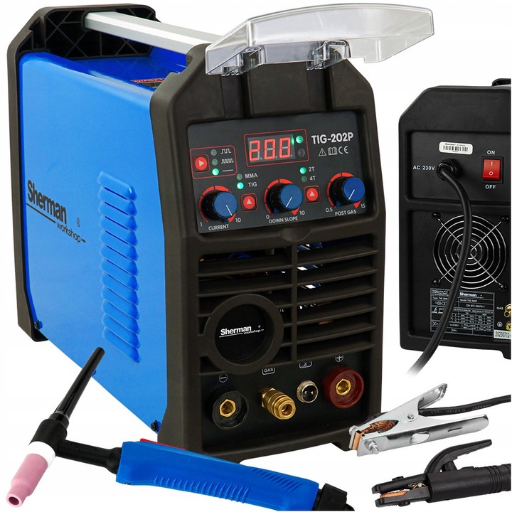 Spawarka TIG DC Sherman DIGITIG 202P Pulse, 200A, 230V, 430x175x320mm