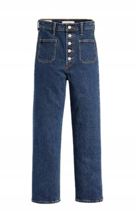 Blugi dama Levi's Ribcage, talie inalta, croiala dreapta, albastri, bumbac/elastan, W25-L27 US