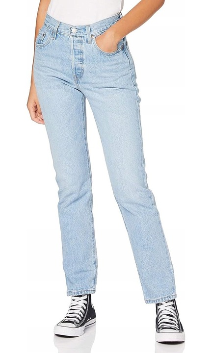 Blugi dama Levi's, albastru deschis, bumbac, lungime 7/8, W31-L26 US