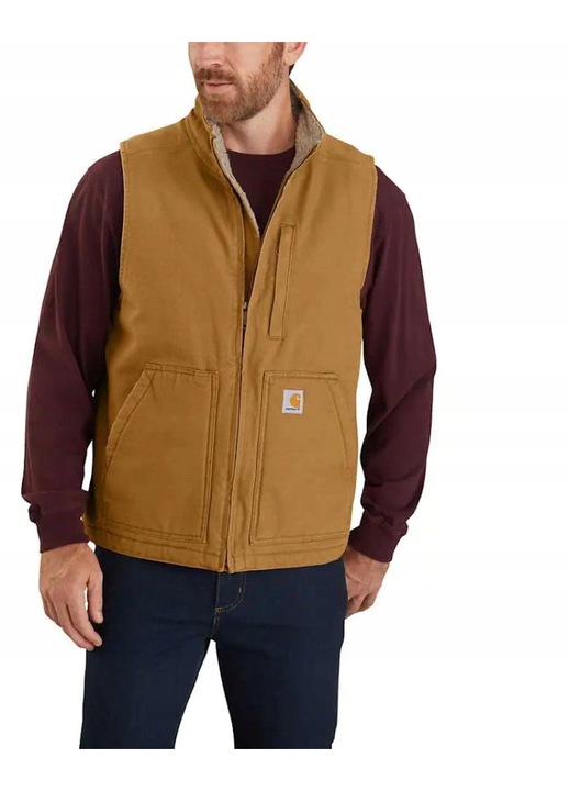 Мъжка жилетка Carhartt, модел Sherpa, кафяв цвят, подплатен материал