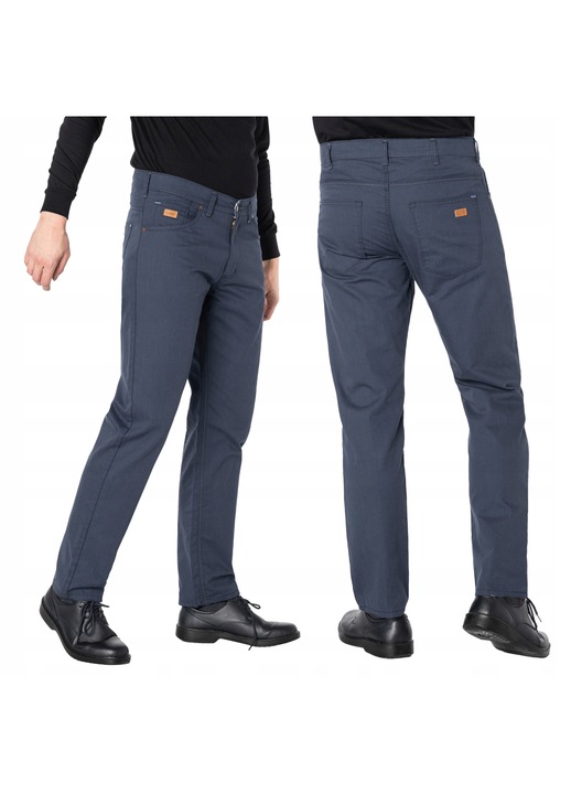 Pantaloni barbati HUNTER Regular Fit, indigo, bumbac de grosime medie, 5 buzunare, croiala clasica