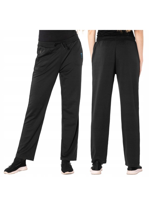 Pantaloni sport dama, 514, croiala confortabila, negru, bumbac-poliester