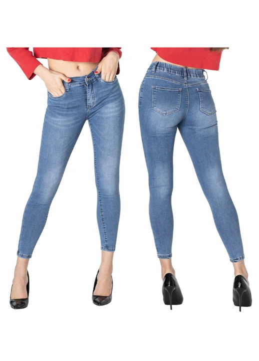 Blugi skinny M.Sara 3738, albastru deschis, talie inalta, bumbac/poliester/elastan, 26 US