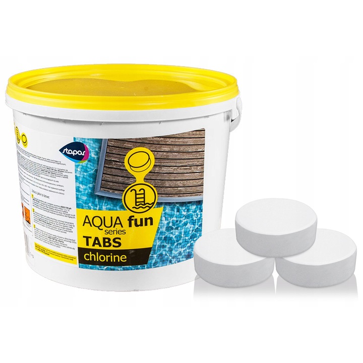 Tablete de clor STAPAR, 200g, set 15 tablete, pentru dezinfectarea apei din piscine, 3kg