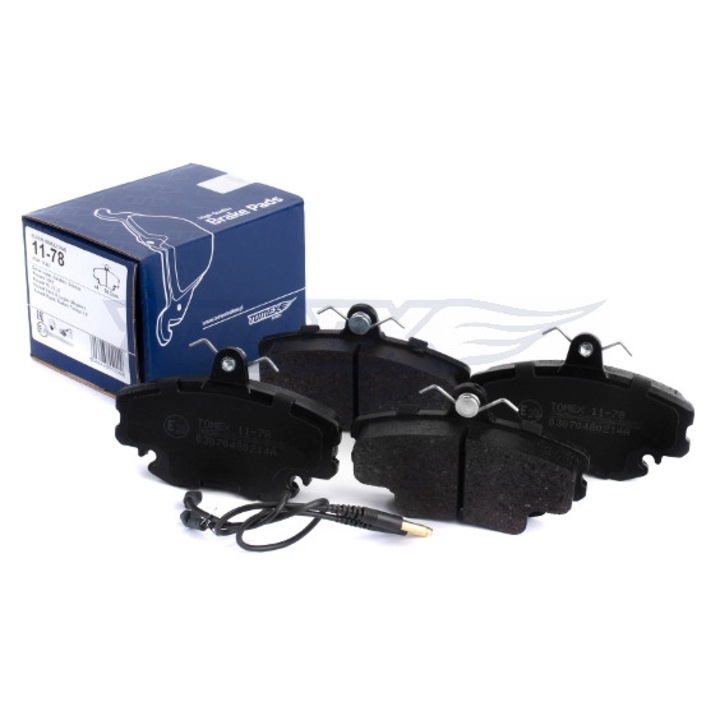 TOMEX 11-78 fékbetétek RENAULT MEGANE I 1995-2004, 4 db, 18x99,6x64,8mm, figyelmeztető rendszerrel