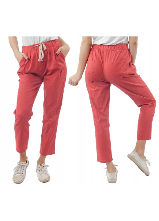 Pantaloni dama Megitarnow, subtiri si aerisiti, Roz