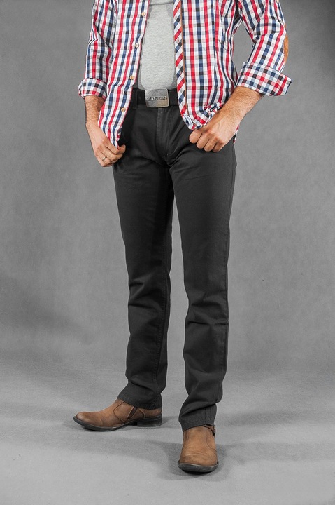 Pantaloni barbati RADER, negru, bumbac, croiala regular fit