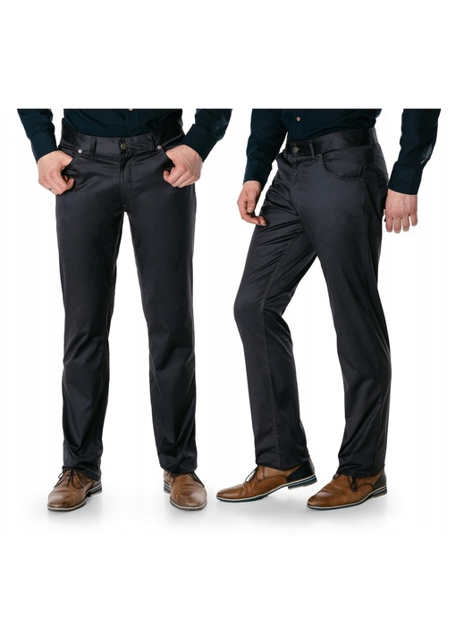 Pantaloni barbati HUNTER, regular fit, bleumarin, bumbac elastic, cu buzunare, W34-L36 US